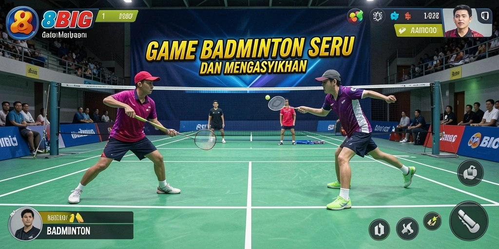 Screenshot <strong>88BIG</strong> menunjukkan antarmuka permainan bulu tangkis yang menarik.