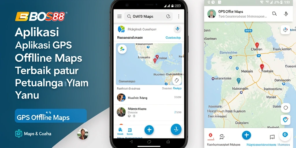 Tampilan antarmuka pengguna aplikasi BOS88 untuk navigasi peta offline.