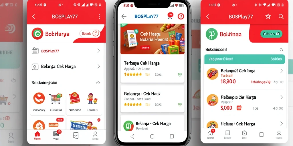 Antarmuka BOSPLAY77 yang menampilkan fitur cek harga produk.