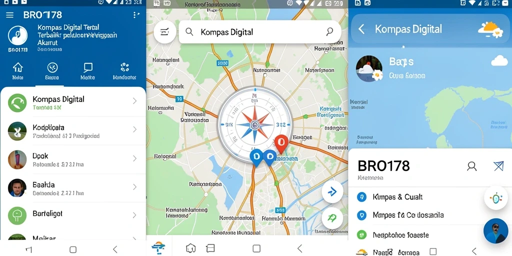Tampilan antarmuka fungsional kompas digital BRO178.