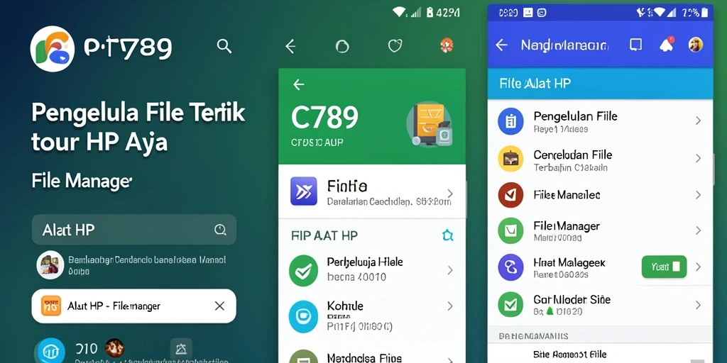 Antarmuka intuitif aplikasi File Manager C789, memudahkan pengelolaan file.