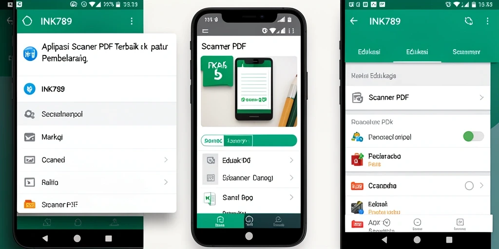 Tampilan antarmuka utama INK789 dengan fitur pemindaian PDF.