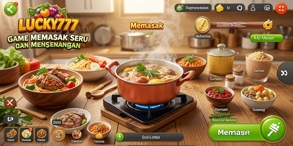 Antarmuka LUCKY777 yang menarik dengan berbagai pilihan masakan.