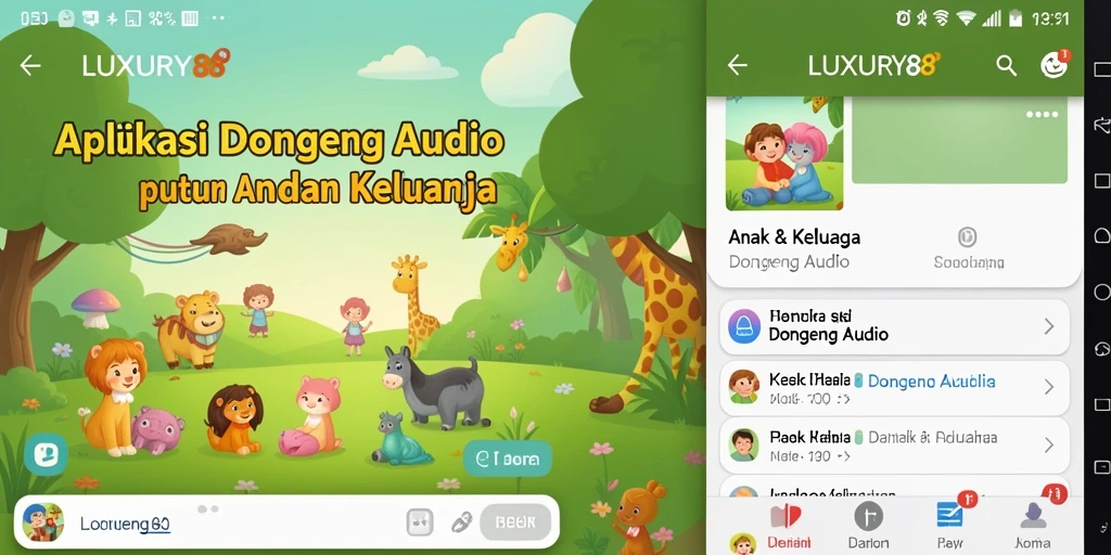 Antarmuka LUXURY88 dengan fitur Dongeng Audio yang menarik.