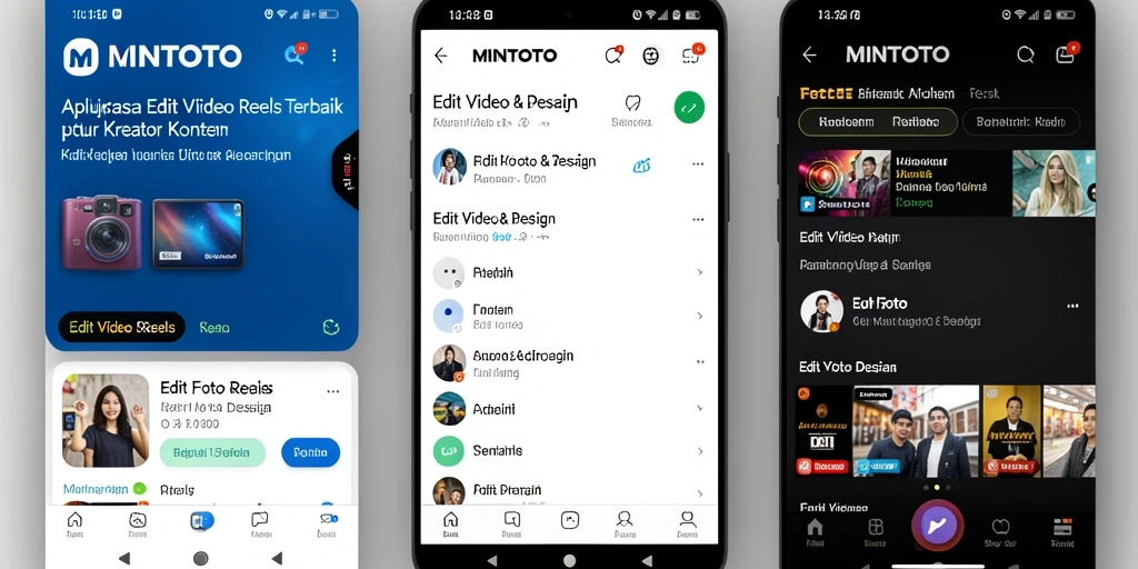 Antarmuka MINTOTO yang mudah digunakan untuk Edit Video Reels.