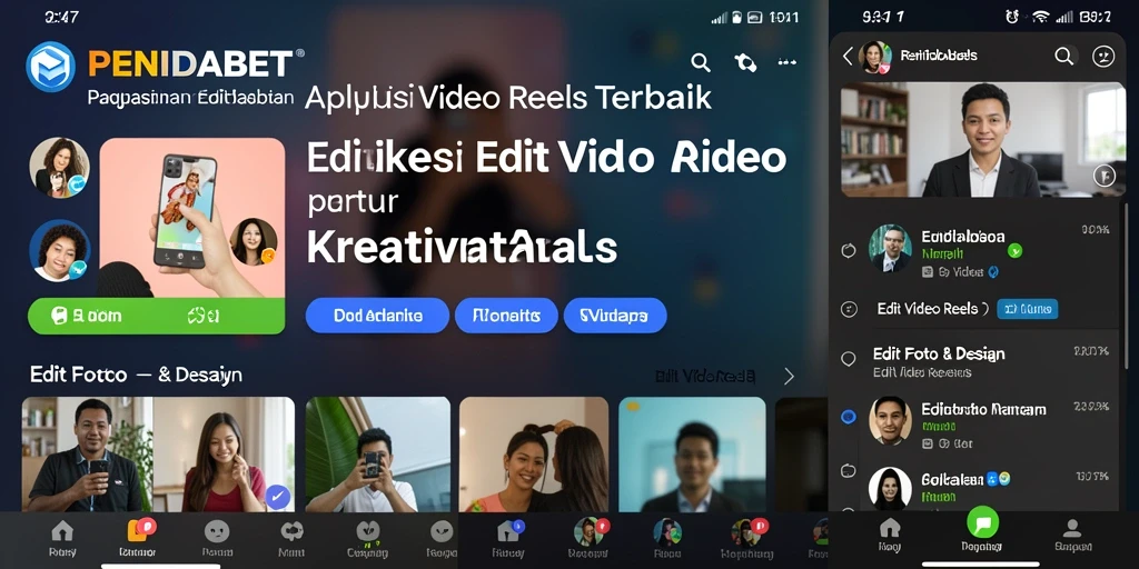 Antarmuka aplikasi PENIDABET untuk editing video reels.