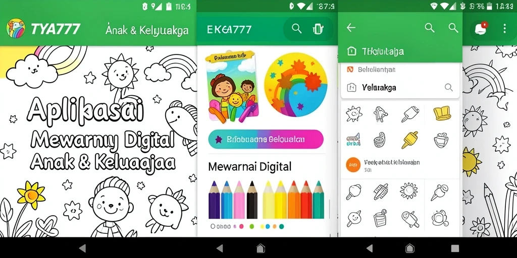 Antarmuka pengguna TYA777 yang menarik dengan berbagai pilihan warna dan gambar.